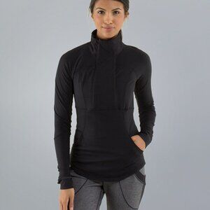 Lululemon Women’s Base Runner 1/2 Zip Black Size 4 Long Sleeve Athletic Top